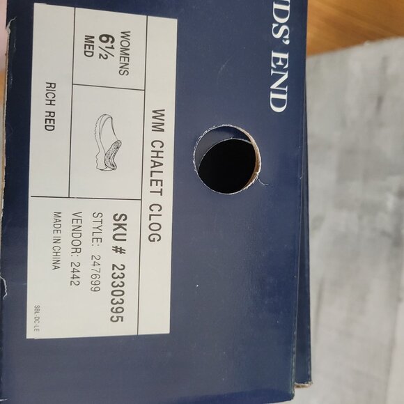 Lands End Womens Chalet Clogs Rich Red Size 6.5 Medium Suede & Fleece Slip-On Sh - Picture 3 of 9